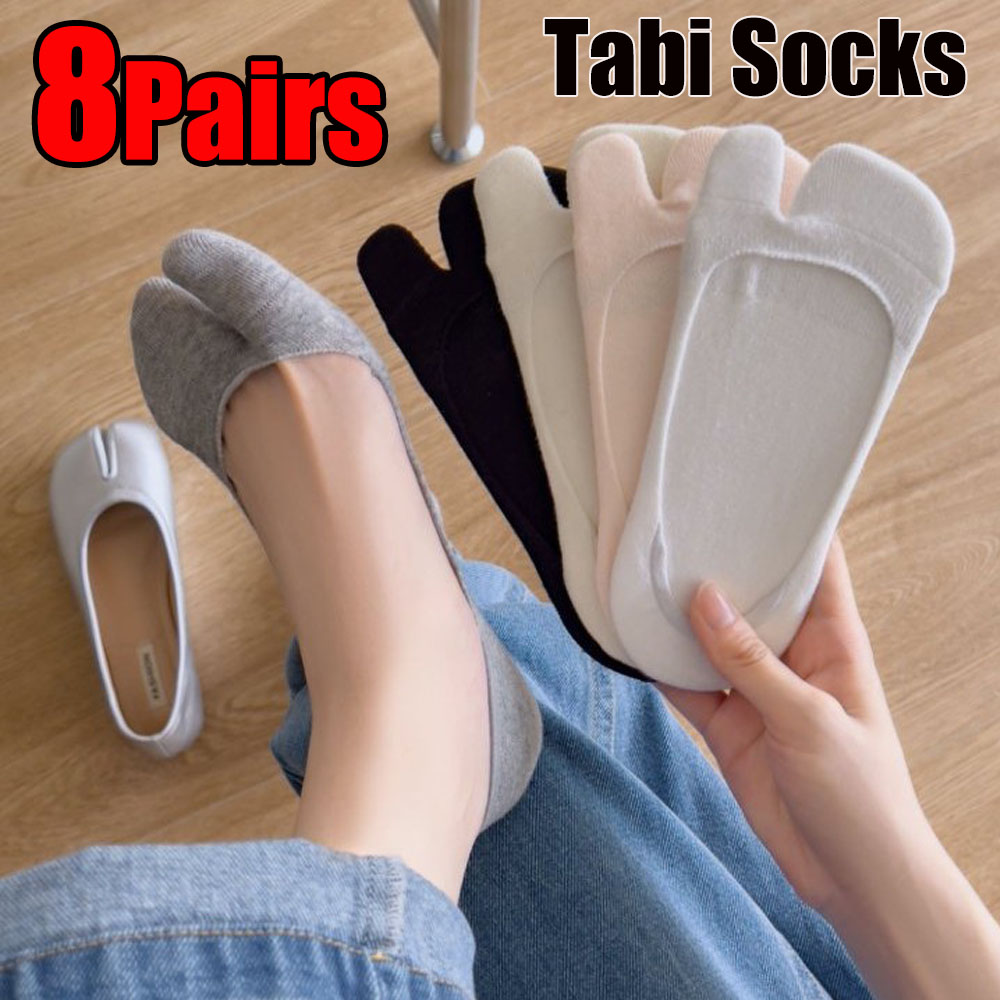 No Show Sock Women - Chaussettes Tabi en coton pour femmes,